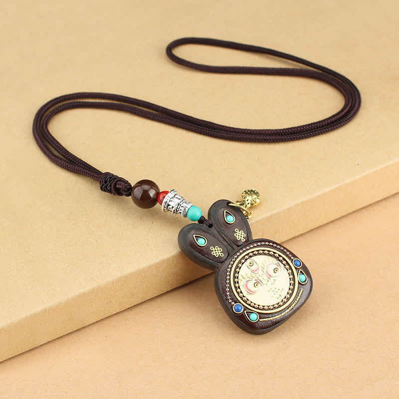 KarmaRipple's Tibet Ebony Five God of Wealth Thangka Pendant Necklace p19