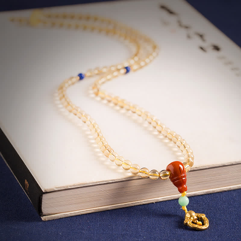 KarmaRipple's 925 Sterling Silver 108 Mala Beadwork Authentic Citrine Red Agate Amber Pleasure Talisman Bracelet p10