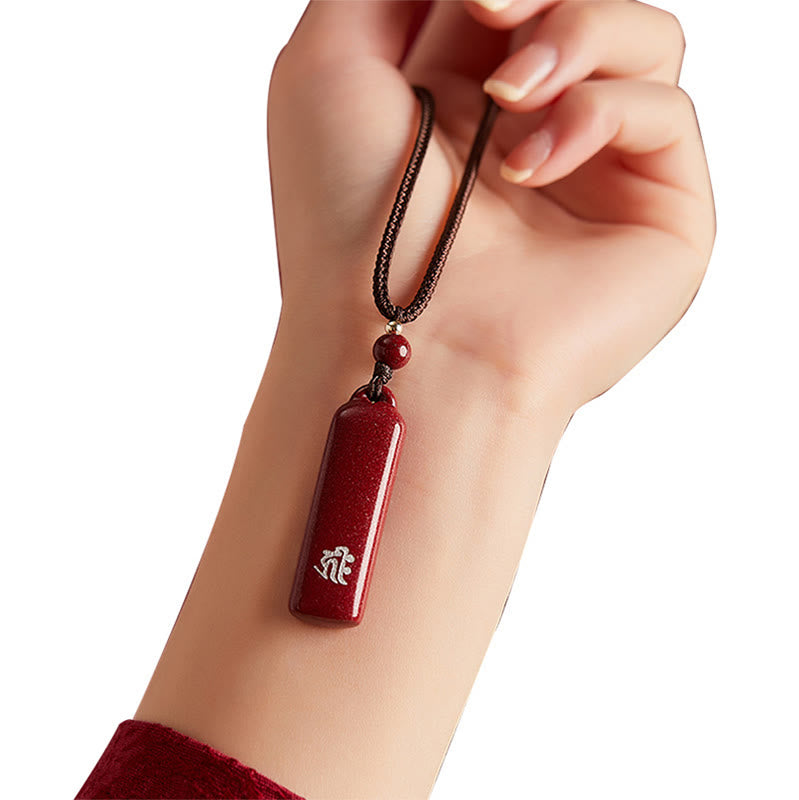 KarmaRipple's Chinese Zodiac Natal Buddha Cinnabar Amulet Protection String Pendant Necklace p24