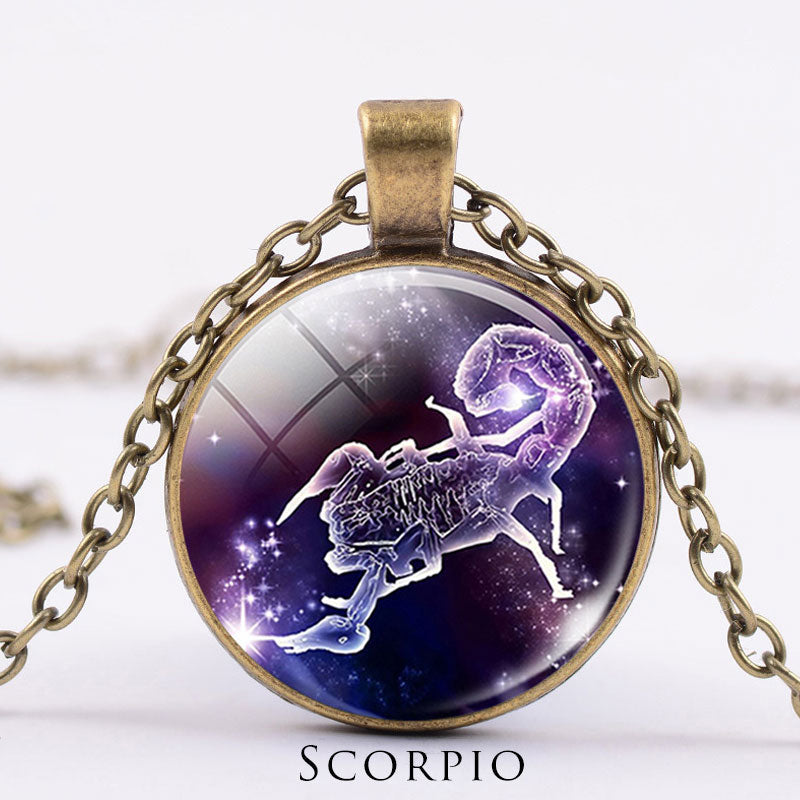 KarmaRipple's 12 Constellations of the Zodiac Moon Starry Sky Protection Blessing Pendant Necklace p29