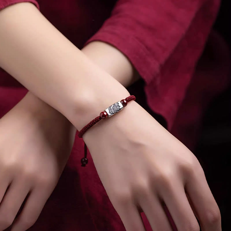 KarmaRipple's 925 Sterling Silver 12 Chinese Zodiac Cinnabar String Bracelet p23