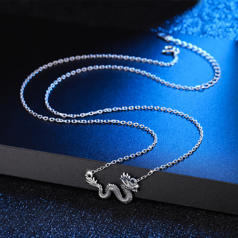 KarmaRipple's 925 Sterling Silver Year Of The Dragon Auspicious Dragon Protection Chain Pendant Pendant( p3