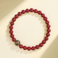 KarmaRipple's 925 Sterling Silver Authentic Cinnabar Four Beasts Blessing Bracelet
