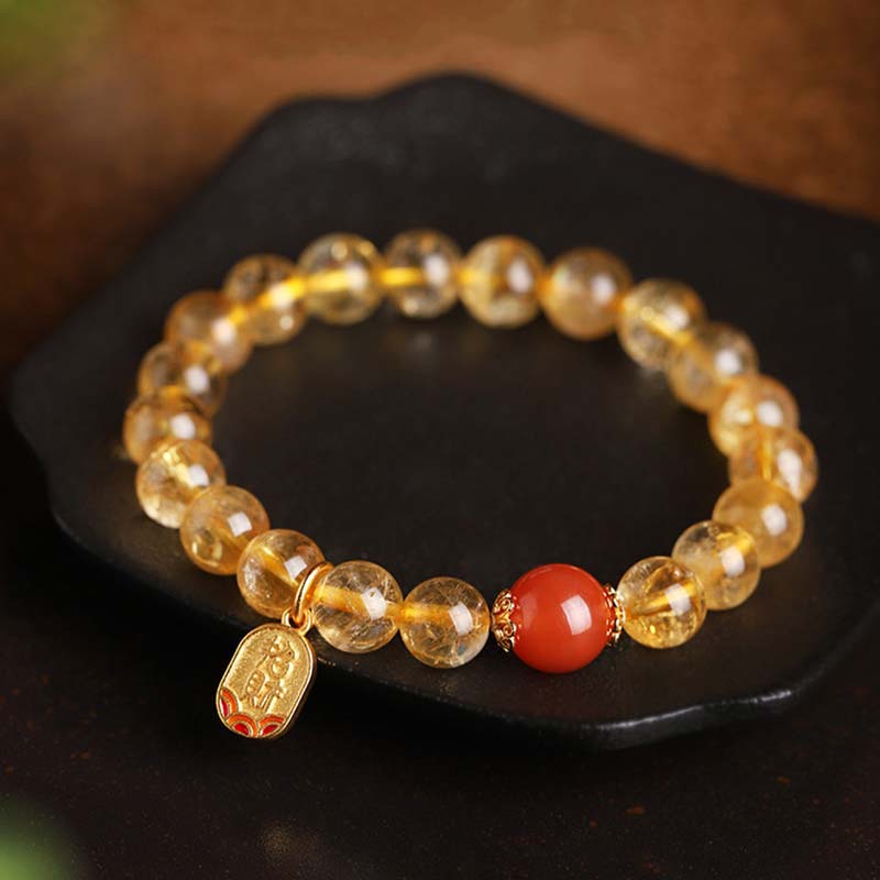 KarmaRipple's Citrine Red Agate Fortune Talisman Bracelet p2