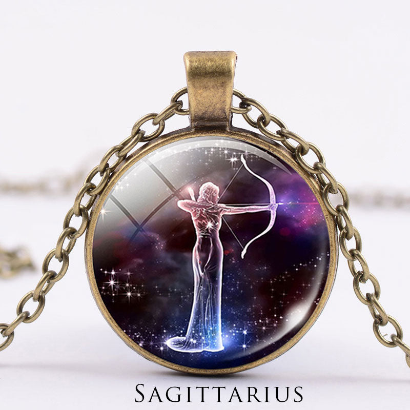 KarmaRipple's 12 Constellations of the Zodiac Moon Starry Sky Protection Blessing Pendant Necklace p25