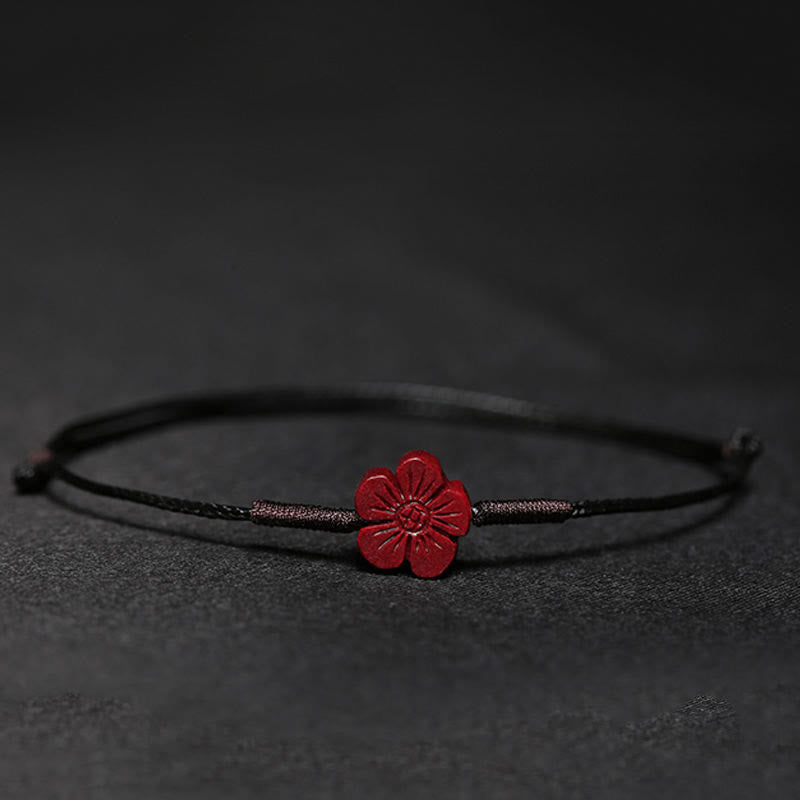KarmaRipple's Handmade Plum Blossom Four Leaf Clover PiXiu Lotus Koi Fish Cinnabar Blessing Braid Bracelet p8