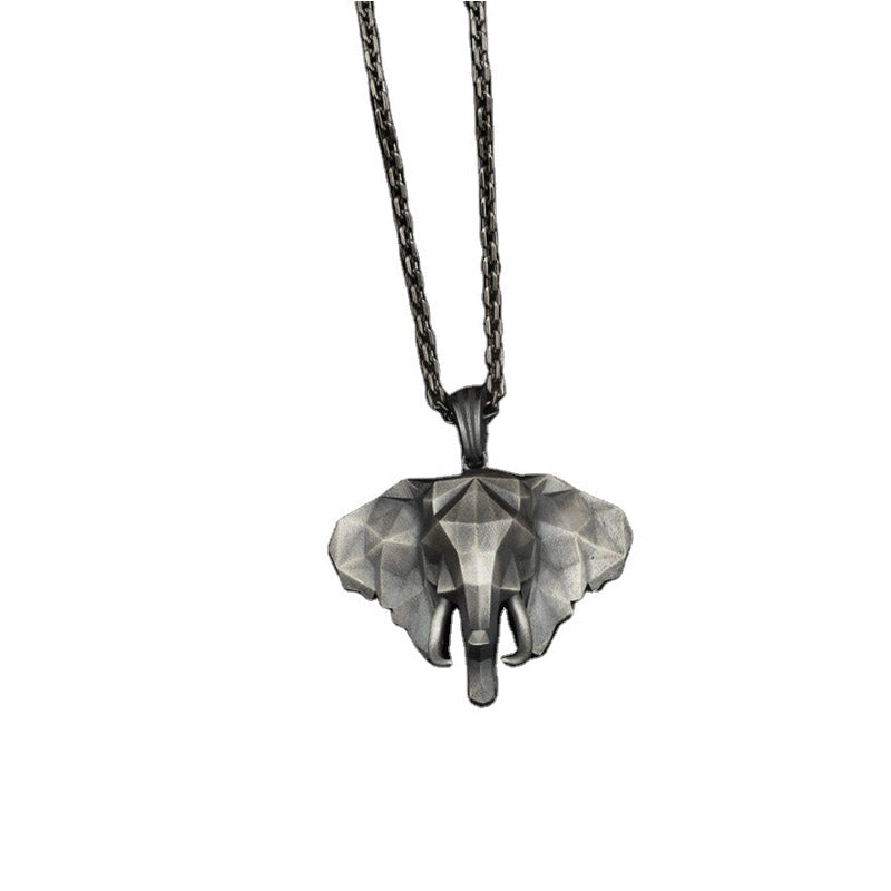 KarmaRipple's Elephant Pewter Titanium Steel Strength Pendant Necklace p1