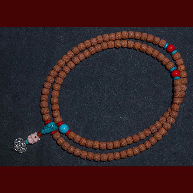 KarmaRipple's Tibet 108 Mala Beadwork Rudraksha Bodhi Seed Chinese Zodiac Natal Buddha Wealth Talisman Bracelet p13