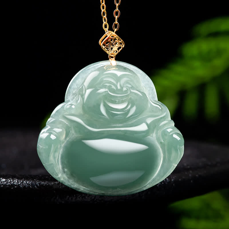 KarmaRipple's Laughing Buddha Authentic Jade Prosperity Abundance Pendant Necklace p5
