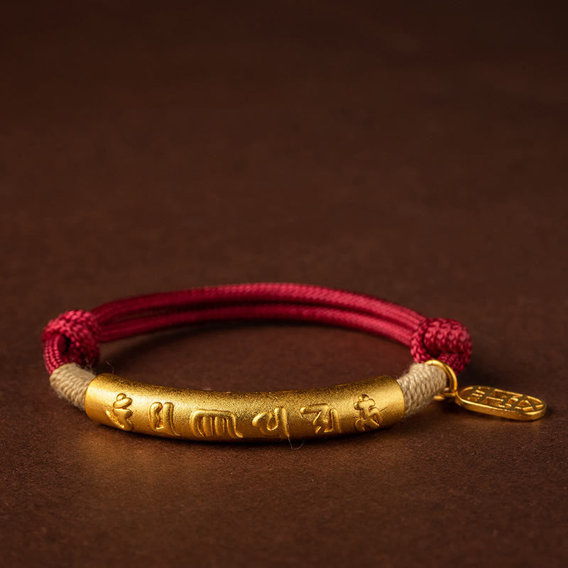 KarmaRipple's 999 Sterling Silver Tibet Handmade Om Mani Padme Hum Fu Character TopRank Character Fortune Woven Bracelet p24