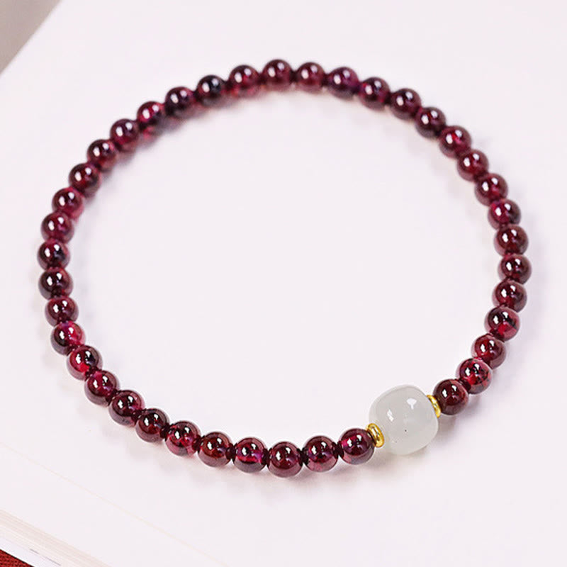 KarmaRipple's Authentic Garnet Jade Bead Purification Bracelet p7