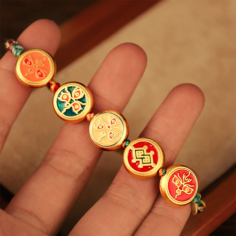 KarmaRipple's Tibetan Five God Of Wealth Colorful Rope Woven Fortune Bracelet p9