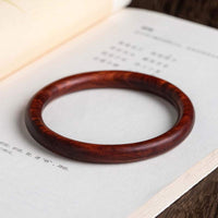 KarmaRipple's Tibetan Small Leaf Red Sandalwood Ebony Green Sandalwood Protection Bracelet Bangle