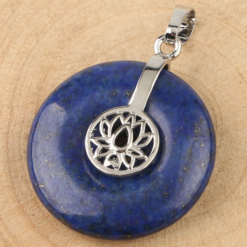 KarmaRipple's Various Gemstone Amethyst Pink Gemstone Lotus Balancing Pendant Necklace p19