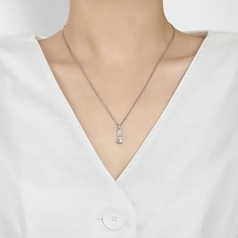 KarmaRipple's Chalcedony Bamboo Pattern Balance Pendant Necklace p13