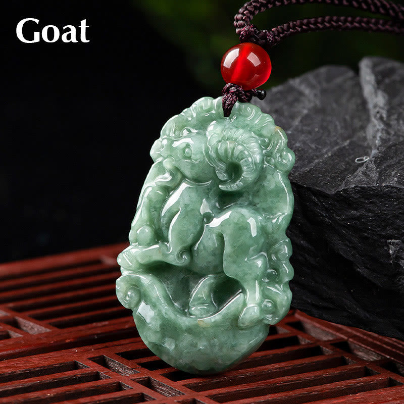 KarmaRipple's Authentic Jade 12 Chinese Zodiac Prosperity Pendant Necklace p37