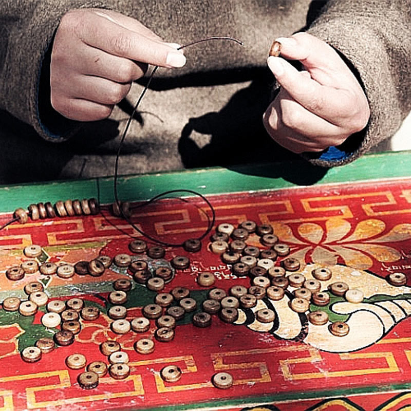 KarmaRipple's Tibetan 108 Mala Beadwork Yak Bone Dzi Bead PiXiu Nine Palaces Eight Diagrams Balance Bracelet p23