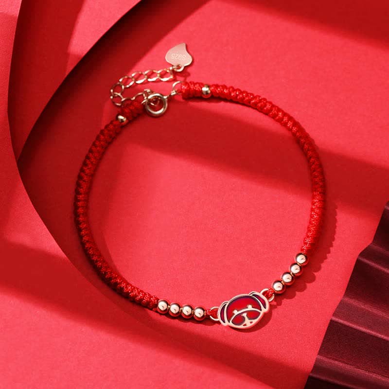 KarmaRipple's 925 Sterling Silver Chinese Zodiac Fortune Faith Discolor Red String Bracelet p11