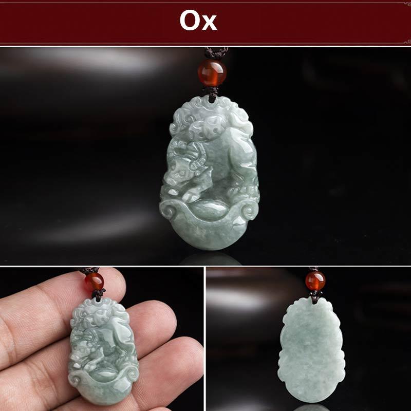 KarmaRipple's Authentic Jade 12 Chinese Zodiac Sucess Necklace Pendant p2