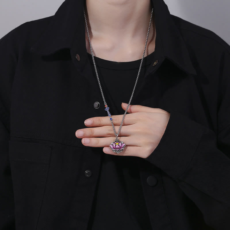 KarmaRipple's Tibet Bronze Lotus Fortune New Begining Pendant Necklace p4