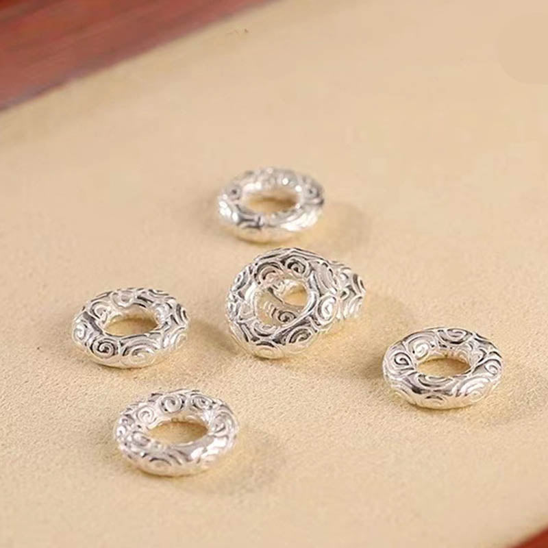 KarmaRipple's 925 Sterling Silver Auspicious Clouds Peace Buckle Safe And Sound Bracelet Anklet ( p13