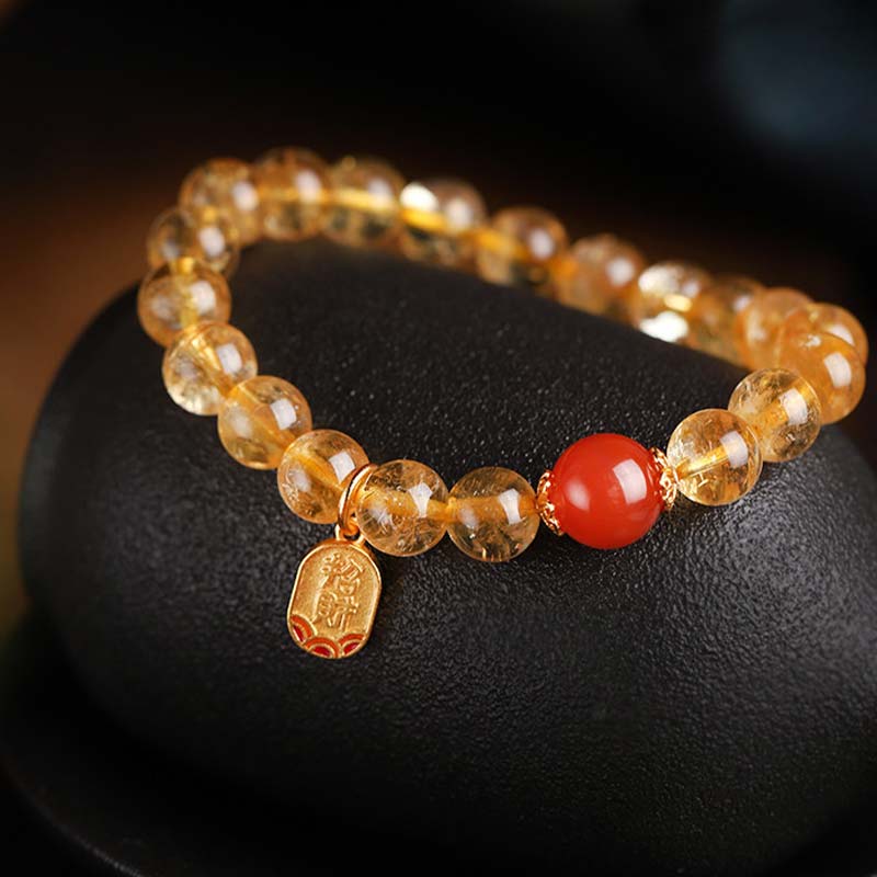 KarmaRipple's Citrine Red Agate Fortune Talisman Bracelet p9