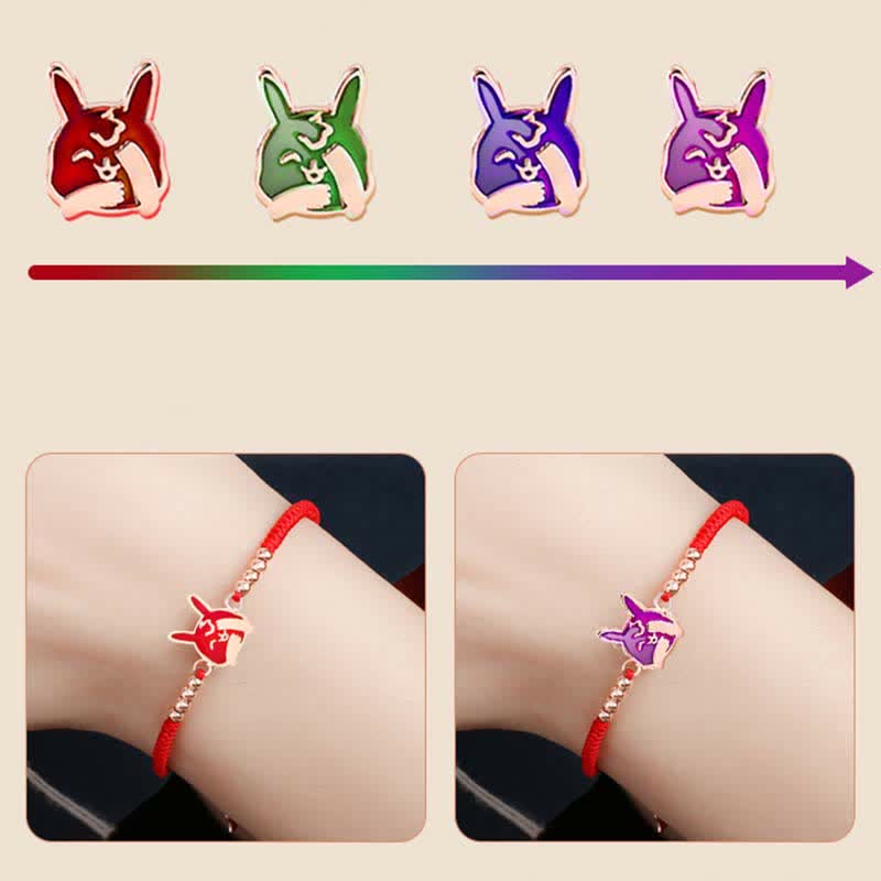 KarmaRipple's 925 Sterling Silver Chinese Zodiac Fortune Faith Discolor Red String Bracelet p22
