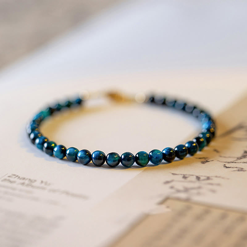 KarmaRipple's Authentic Blue Tiger Eye Stone Protection Chain Bracelet p17