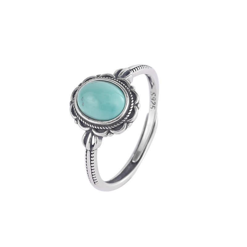 KarmaRipple's 925 Sterling Silver Tibetan Turquoise Red Agate Protection Ring p7