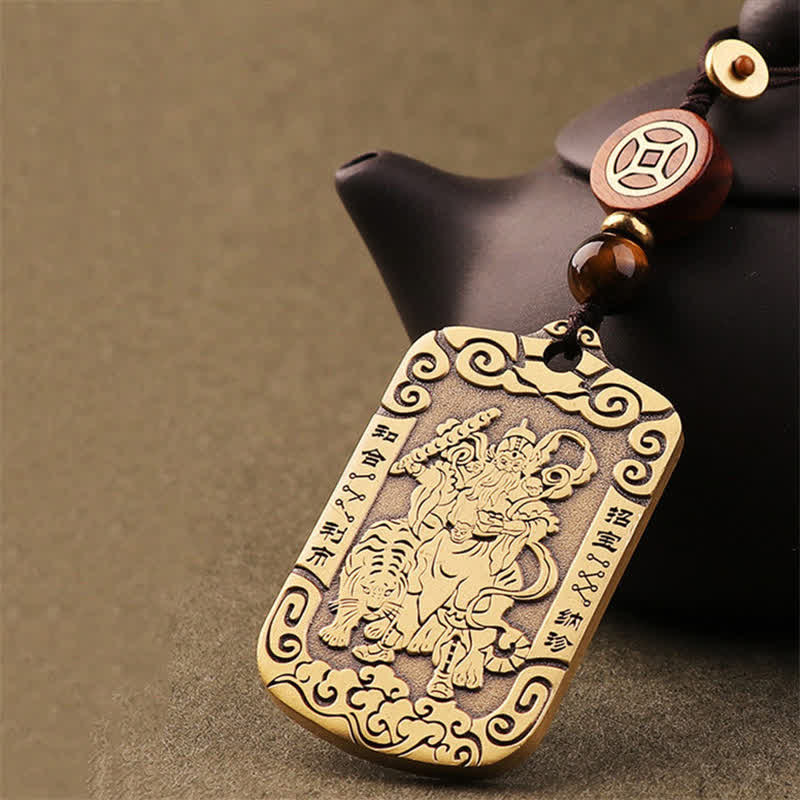 KarmaRipple's God of Wealth Zhao Gongming Bronze Protection Pendant Necklace Key Chain p15
