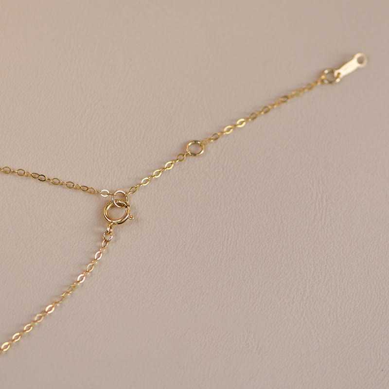 KarmaRipple's 14K Gold Plated Pearl Hetian Jade Shell Fortune Cat Kitten Pendant Necklace p9