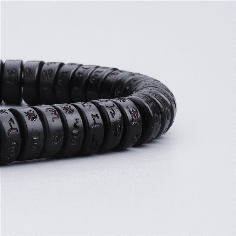 KarmaRipple's Tibetan Coconut Shell Beadwork Engraved Om Mani Padme Hum Mantra Happiness Bracelet p6