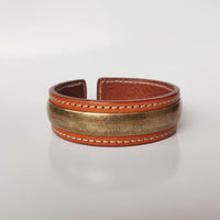 KarmaRipple's 2Pcs Om Mani Padme Hum Dragon Phoenix Bronze Leather Peace Cuff Bracelet Bangle