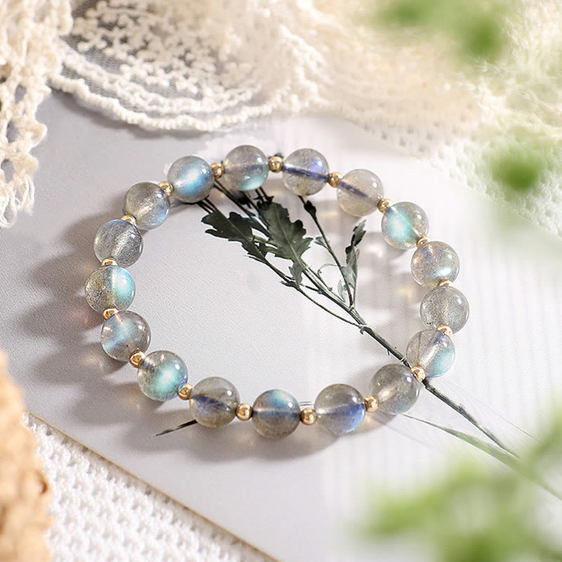 KarmaRipple's 14k Gold Plated Authentic Moonstone Balancing Love Bracelet p8