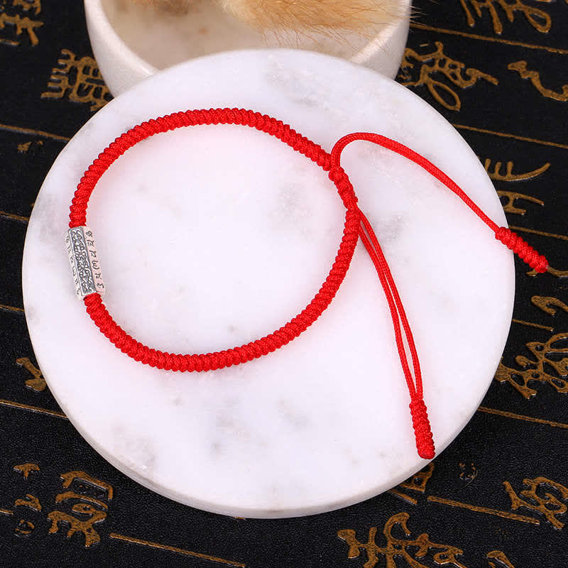 KarmaRipple's Om Mani Padme Hum Fortune Protection Red String Bracelet p1