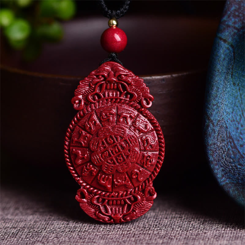 KarmaRipple's Laughing Buddha Yin Yang Chinese Zodiac Gourd Authentic Cinnabar Blessing Pendant Necklace p3