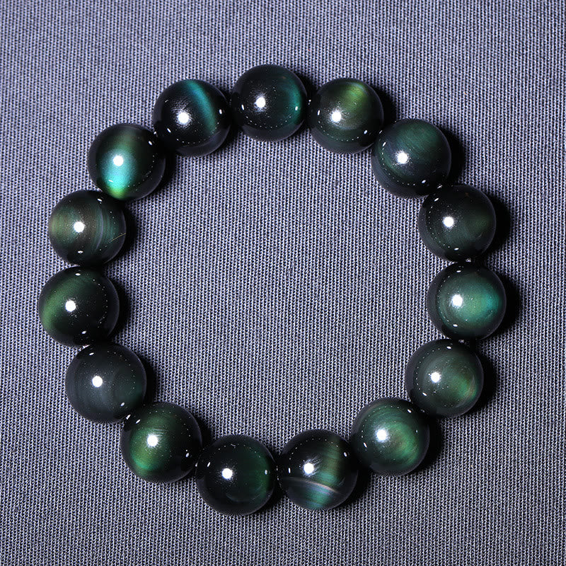 KarmaRipple's Authentic Green Eye Obsidian Wealth Bracelet p5