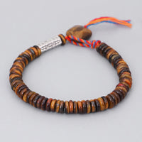 KarmaRipple's Tibetan Tiger Eye Om Mani Padme Hum Protection Power Bracelet