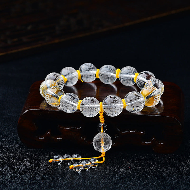 KarmaRipple's Tibet Ivory Gemstone Half Demon Half Buddha Heart Sutra Lotus Balancing Bracelet p13