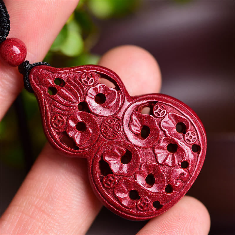KarmaRipple's Laughing Buddha Yin Yang Chinese Zodiac Gourd Authentic Cinnabar Blessing Pendant Necklace p24