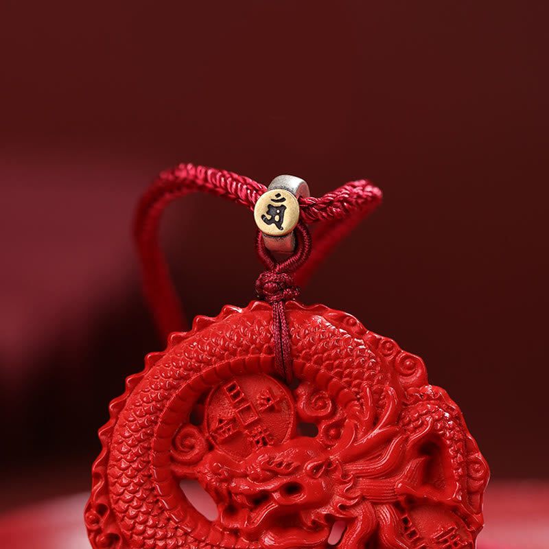 KarmaRipple's Year of the Dragon 925 Sterling Silver Authentic Cinnabar Bronze Coin Fortune Pendant Necklace p7