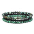 African Turquoise&Black Glass Beads&Granite(Wrist Circumference 15-19cm)