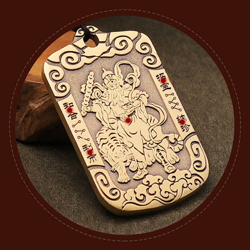 KarmaRipple's God of Wealth Zhao Gongming Bronze Protection Pendant Necklace Key Chain p12