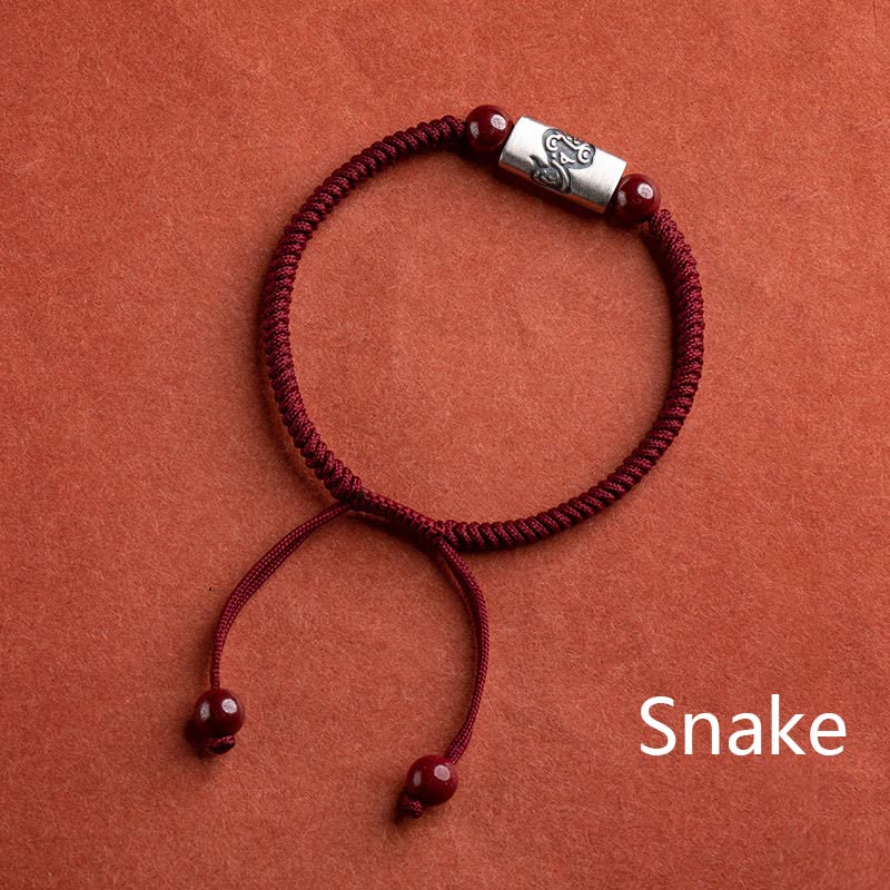 KarmaRipple's 925 Sterling Silver 12 Chinese Zodiac Cinnabar String Bracelet p6