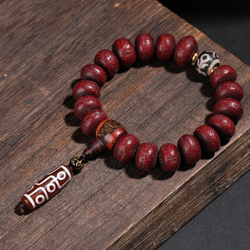 KarmaRipple's Tibet Bodhi Seed Dzi Bead Dancing Lion Fortune Bracelet Wrist Mala p6