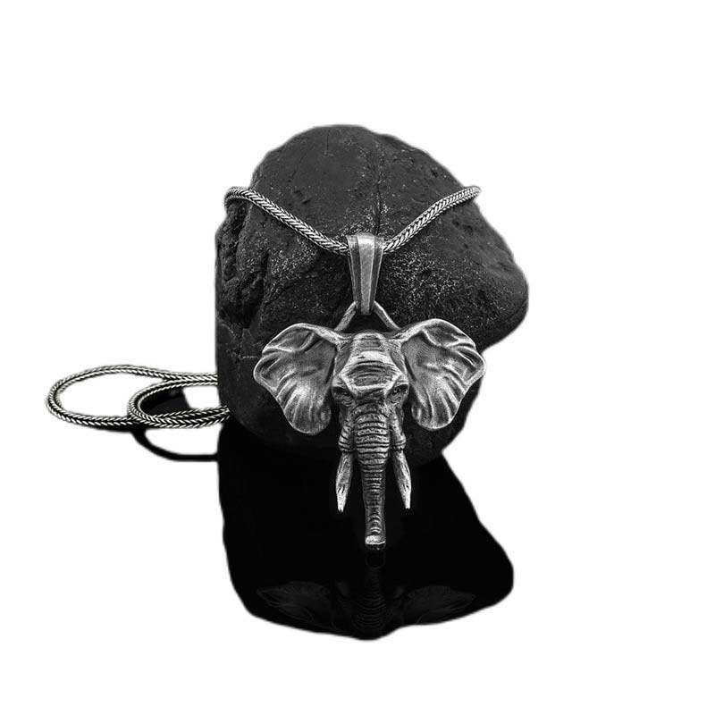 KarmaRipple's Elephant Pewter Titanium Steel Strength Pendant Necklace p2