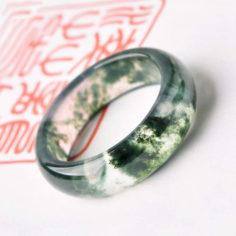 KarmaRipple's Moss Agate Balancing Balance Ring p9