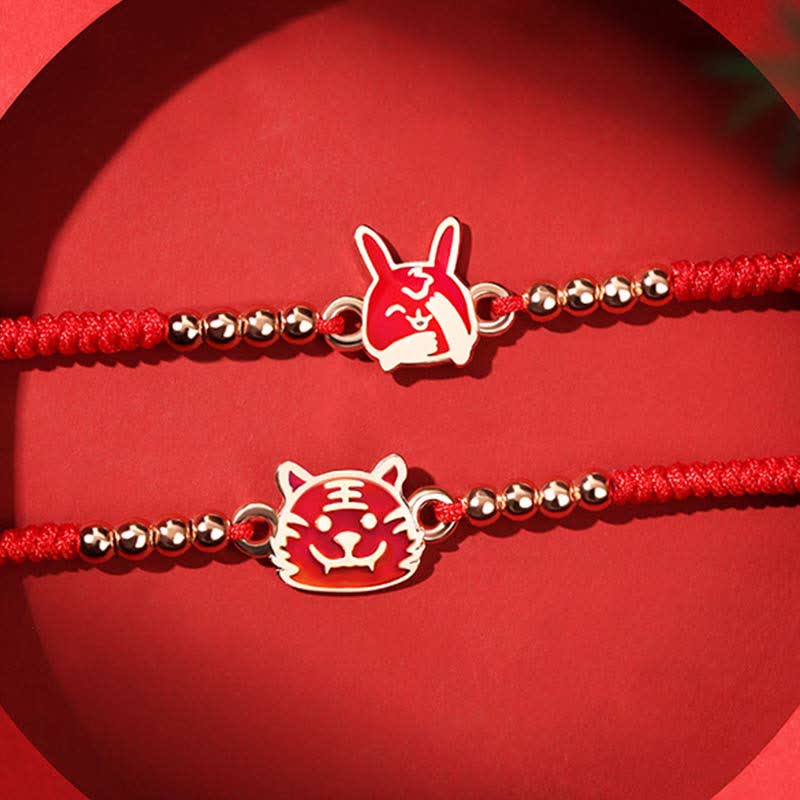 KarmaRipple's 925 Sterling Silver Chinese Zodiac Fortune Faith Discolor Red String Bracelet p15