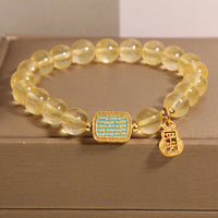 KarmaRipple's Authentic Citrine Five Scriptures Generosity Bracelet