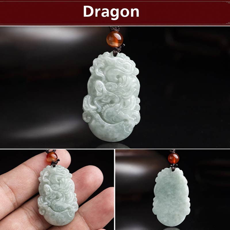 KarmaRipple's Authentic Jade 12 Chinese Zodiac Sucess Necklace Pendant p22